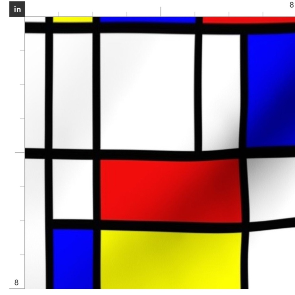 Fabric Swatch, Mondrian, Fine Art Parody, Cotton